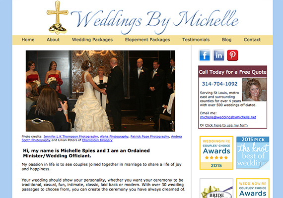 Weddings By Michelle website