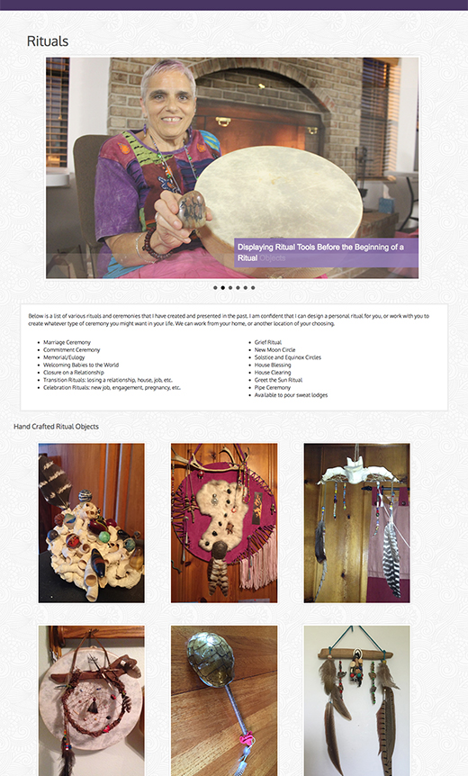 Mother Earth Rituals and Weddings homepage